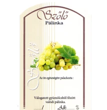 Matrica pálinkás üvegre Szőlő - 