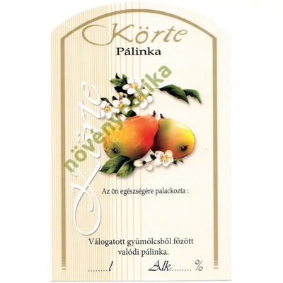 Matrica pálinkás üvegre Körte 10 db