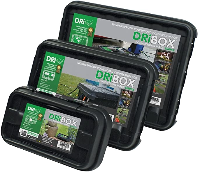 DriBox vízmentes kábelhosszíbbító doboz, fekete közepes