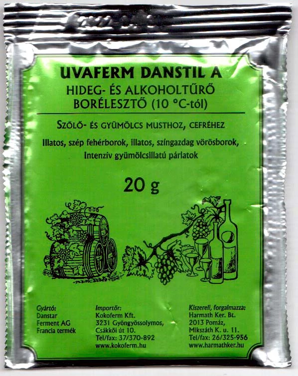 Borélesztő hideg- és alkoholtűrő 20 g, UVAFERM DANSTIL A