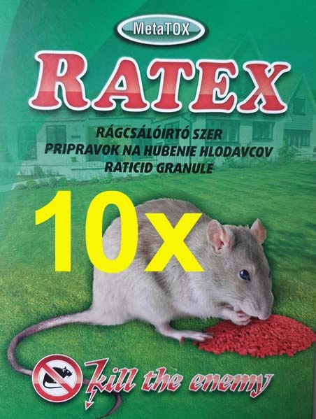 Ratex rágcsálóirtó granulátum, 10 db