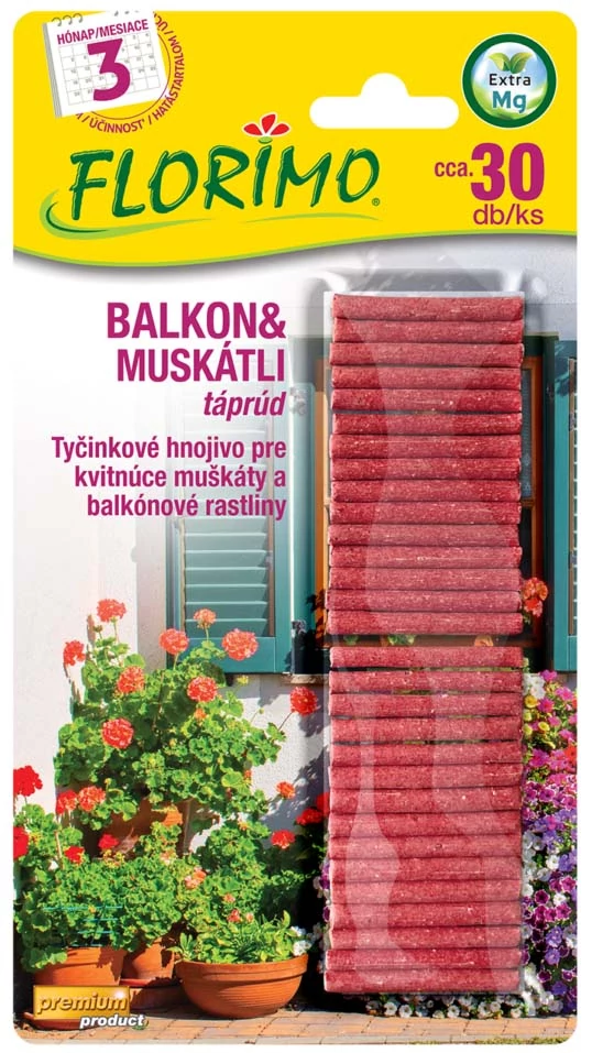 Florimo Balkon, muskátli táprúd 30 db